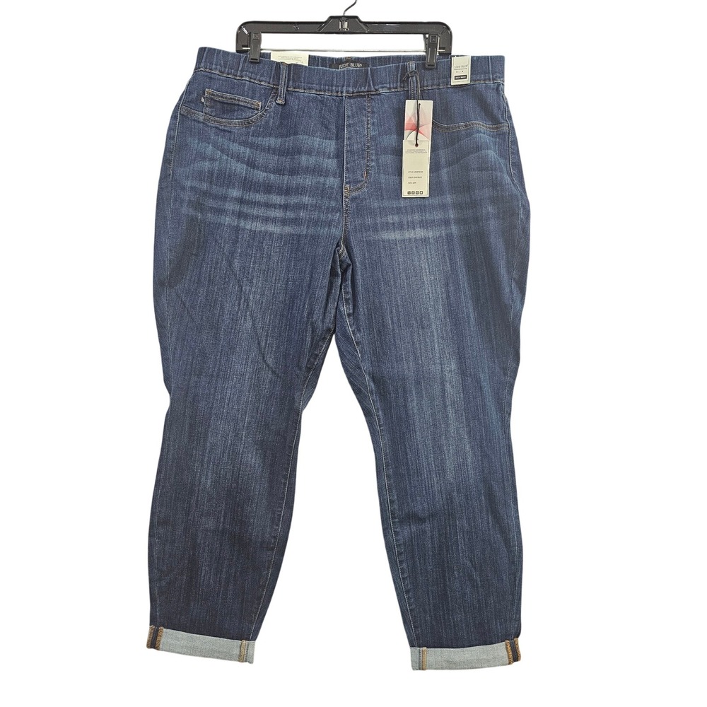 Judy Blue Slim Fit Jeans Womens 22W Dark Blue High Waist Pull On JB88750 DK NEW